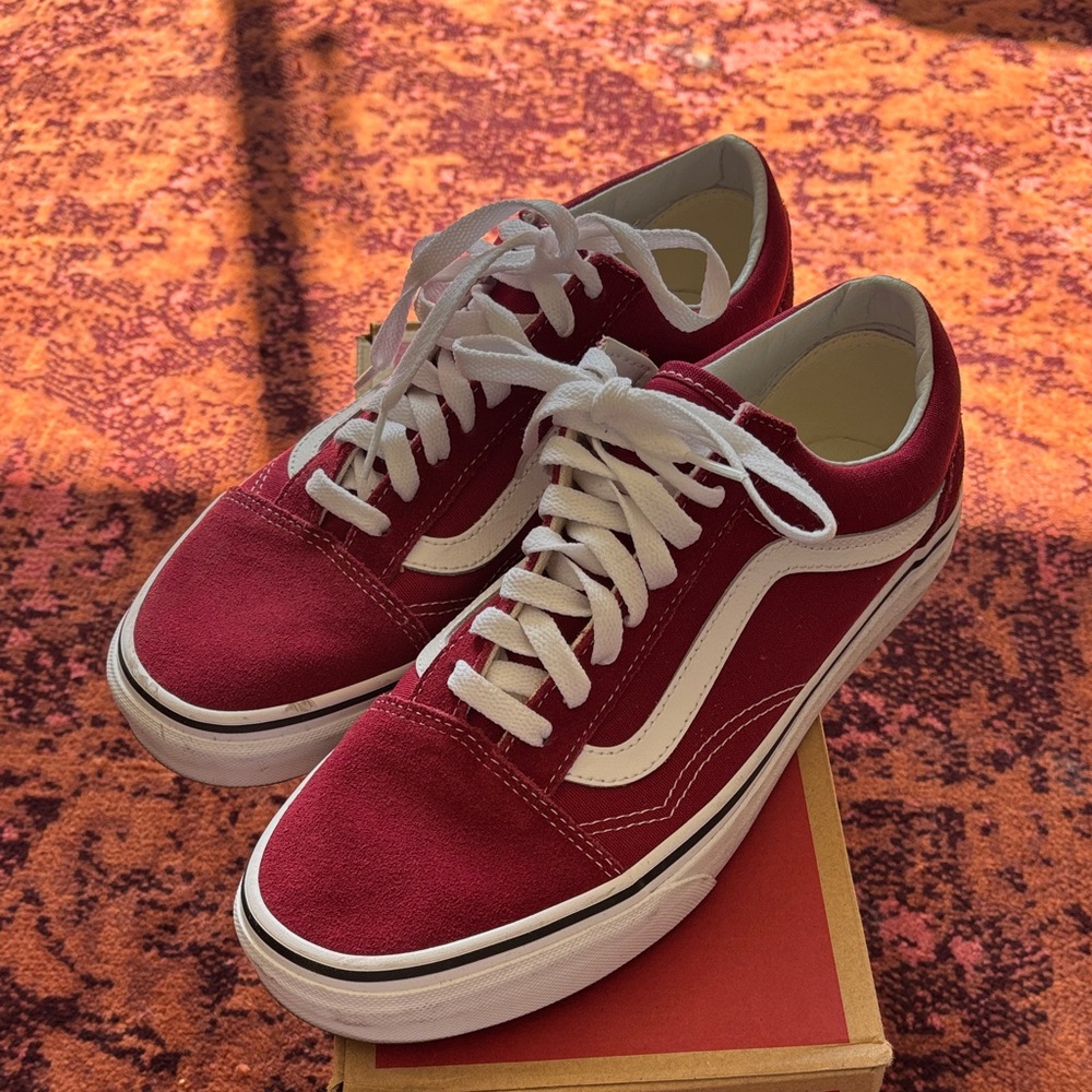 Vans Rumba Red and White Old Skool Sneakers